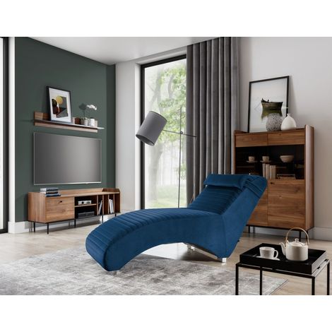 Relaxliege Liege Sessel ABRAMO in Stoff Kronos Blau (1/5)