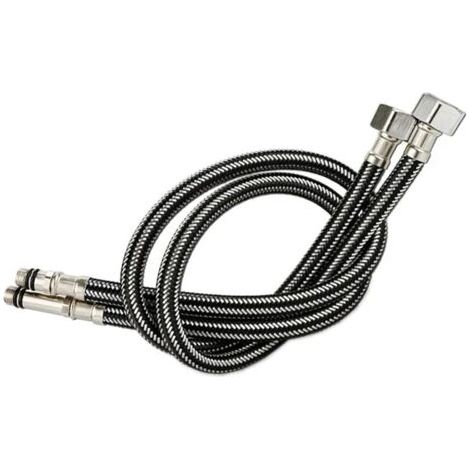 Tuyau d'arrivée d'eau pour robinet - fil d'acier de 60 cm, un jeu de 2 tuyaux tressés en nylon et acier inoxydable G1/2 pouce (1/4)