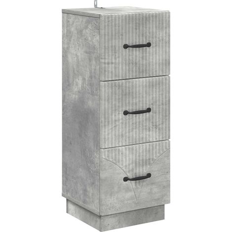 vidaXL Mobile con Cassetti Grigio Cemento 33 x 34,5 x 87 cm