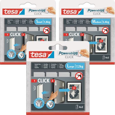 Velcro autoadhesivo TESA con pegamento para pegar fotos, 4 pares, S+M+L