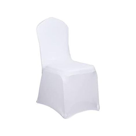 blanc Lot De 1 Housse De Chaise Extensible Ruban Stretch Couverture De Chaise Pour De Mariage Dcoration, Banquet,crmonie (1/5)