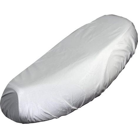 Coprisella universale per moto, impermeabile, antiscivolo, protezione solare, tessuto Oxford 210D, coprisella antipolvere, protezione elastica per sella di moto e veicoli elettrici, argento/L (1/3)