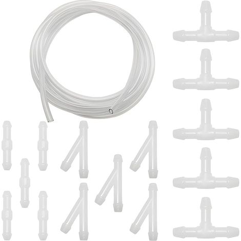 Kit de Tuyau Essuie Glace, avec 5M Tuyau Pour Lave Glace Voiture et Raccord de Tuyau Blanc 15 Pièces, pour connecter la pompe à eau et les buses de la voiture (1/4)
