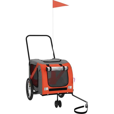 Maison Exclusive - Fahrradanhänger Hunde Orange und Grau Oxford-G (1/5)