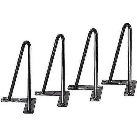 Lot de 4 pieds de table en épingle à cheveux, style moderne, pieds de meubles en métal à monter soi-même, pieds en épingle à cheveux avec vis (1/5)