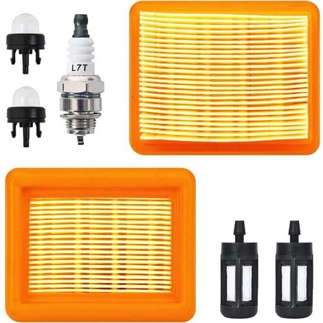 Air Filter Kit with Spark Plug, Fuel Filter and Starter Bulb for Stihl FS120 FS200 FS250 FS300 FS350 FS400 FS450 FS480 BT120 BT121 BT130 Motorsense Brushcutter 4134 141 0 300 cm (1/5)