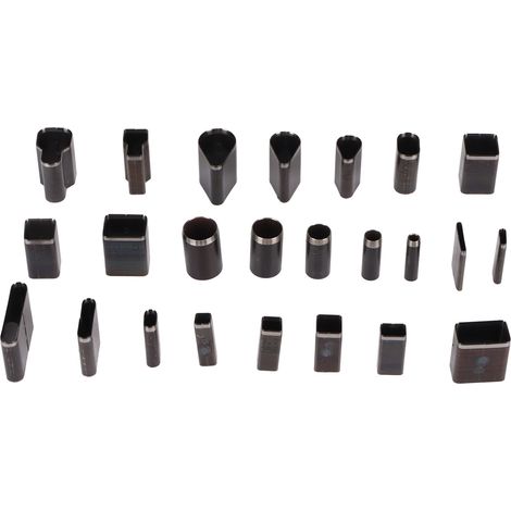 Ensemble de 24 emporte-pièces creux, en acier à haute teneur en carbone, de styles variés, en boîte, emporte-pièces pour la découpe du cuir, adaptés au tissu, à l'argile, aux ceintures DIY, etc. (1/5)