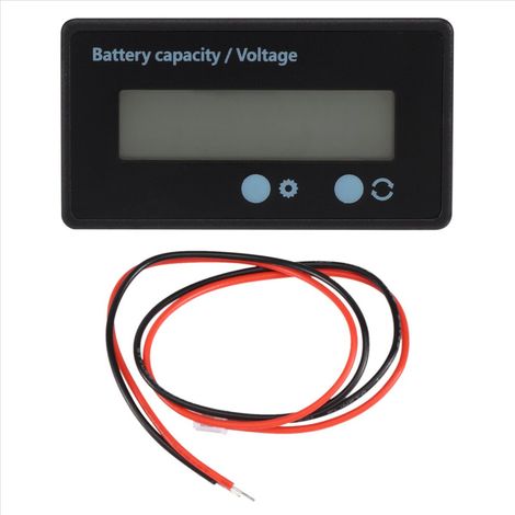 Monitor de capacidad de batería LCD resistente al agua, 12V/24V/36V/48V