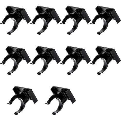 Lot de 10 clips de plinthe pour cuisine – polypropylène noir, diamètre 27 mm, pour pieds de meuble 2,6–2,8 cm, canapé lit table armoire