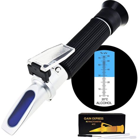 1 Réfractomètre ATC 0-80% VOL, Optique De Poche Pour Distillé, Testeur Concentration Pour Homebrew