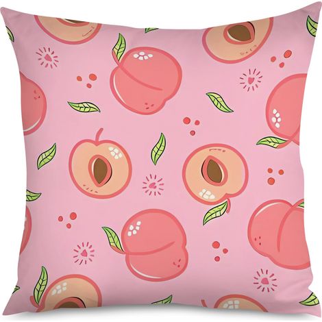Housse de Coussin Décoratif Motif Pêche Rose (1/5)