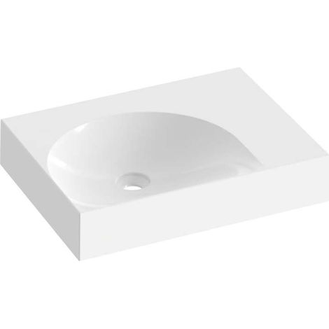 Ravak Lite - Lavabo 60x45 cm, senza troppopieno, senza foro per miscelatore, bianco XJXP1360000 (1/3)