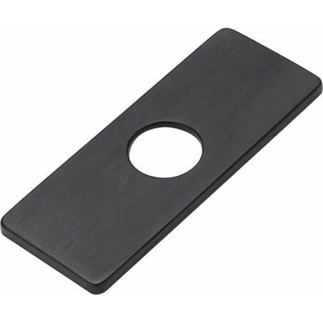Abdeckplatte für Küchenspülenarmatur, Waschbecken, gebürstete Nickel-Armaturrosette (Schwarz) (1/2)