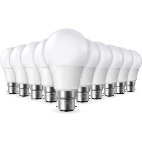 Set di 10 lampadine LED B22 11W Eq 75W Température de Couleur: Bianco caldo 2700K