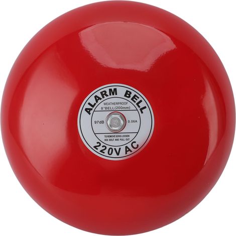 Sonnette d'alarme incendie haute sensibilité, son ultra puissant, ronde, électrique, pour écoles et usines, 220 V CA. (1/5)