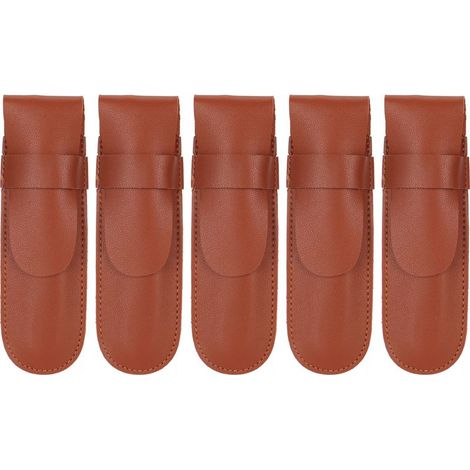 Étui de protection pour tondeuse 5 pièces, brun texturé, étui portable au toucher doux pour coiffeur, housse de rangement résistante et élégante. (1/5)