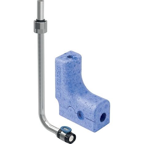 Geberit FlowFit Metallrohr-Anschlussbogen 90 Grad mit Anschlussverschraubung für Eurokonus d 20mm, d1 15mm, L1 30cm, vernickelt (1/5)