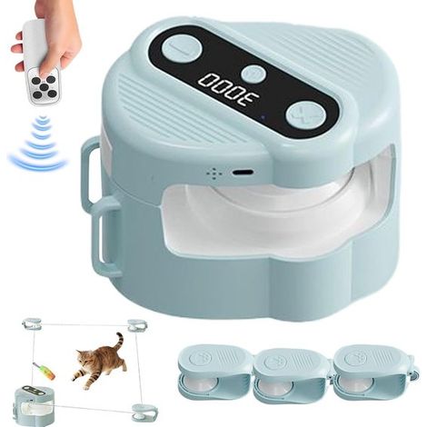 Jouet interactif pour chat - Souris automatique - Jeux actifs - Vitesse réglable - 24 x 20 x 12 cm - Bleu