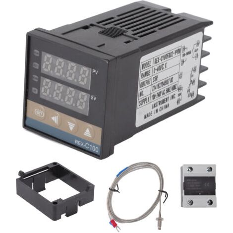 Thermostat régulateur de température en plastique 0 à 400 degrés centigrades avec relais thermocouple K 100-240V (1/5)