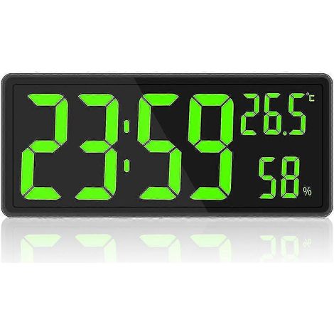 Digitale Großdisplay-Uhr, große digitale Wanduhr mit Temperatur- und Feuchtigkeitsanzeige, LED-Digitalwanduhr fürs Schlafzimmer
