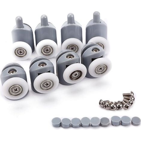 8 verstellbare Doppelrollen für Duschtüren im Badezimmer (19 mm) (1/5)