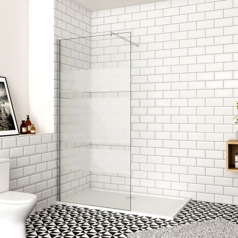 Doccia Walk In Parete Doccia 60x190 cm Vetro da 6 mm Temperato Semi Satinato Anticalcare regolabile da 70-120 cm (1/5)