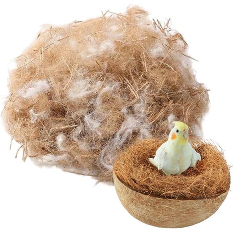 Mélange Matériaux Nidification - 40g - Paille Jute Coton Soie - Pour Perruches Canaris (1/5)