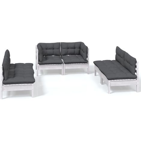 Maison Exclusive - Set Salotto da Giardino 6 pz con Cuscini Legno Massello di Pino (1/5)