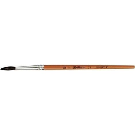Pinceau À Poils - Sorte 23 - Taille 12 - Manche Tronqué Laqué Orange