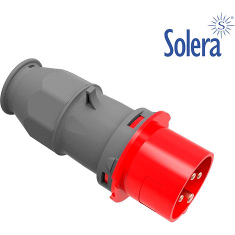 E3/46002 Clavija Cetac 3 P+T Roja 16A Retractilado Solera