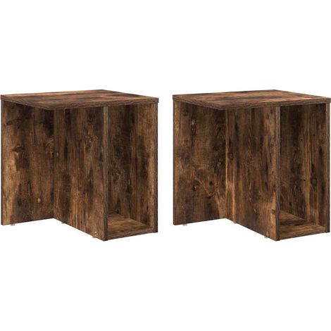 Maison Exclusive - Beistelltisch 2 pcs Geräucherte Eiche 37 x 32