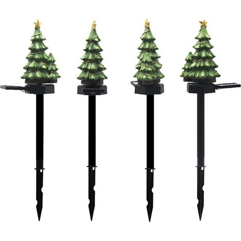 Lumière solaire extérieure Sapin de Noël LED Piquet Jardin Décoration Fête Éclairage Vert (1/5)