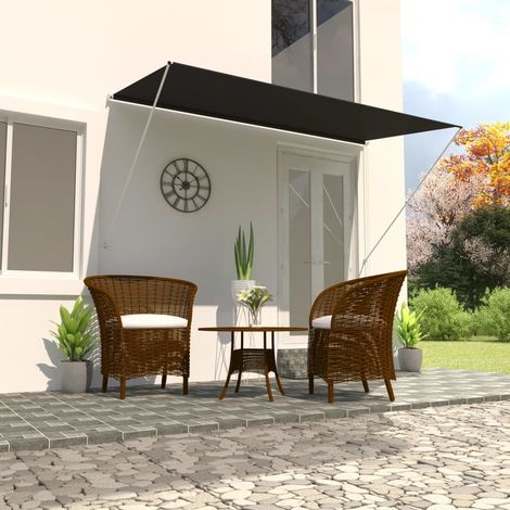 Auvent rétractable, Store Banne, Marquise Brise-soleil 350x150 cm Anthracite LKOWF79190 (1/5)