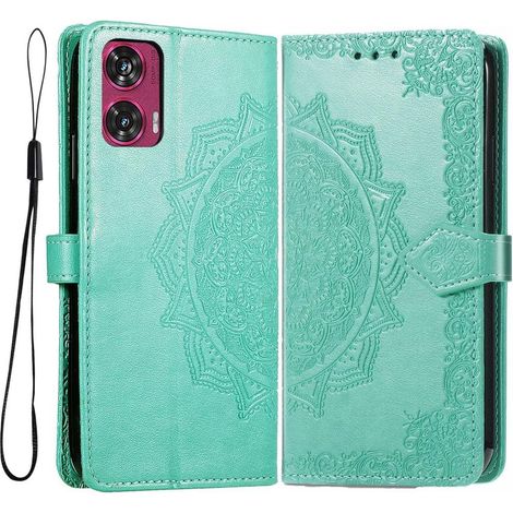 Funda tipo libro Motorola Edge 50 Fusion 5G, Mandala, Verde (1/3)