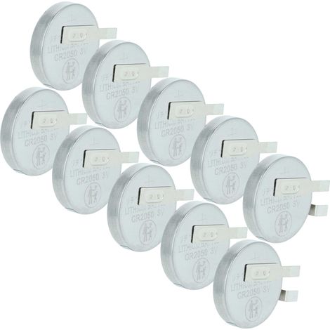 vhbw 10x Li-Ion Knopfzellen-Akku Ersatz für Maxell CR2050HR 350mAh 3V kompatibel mit Modellbau-Akkus, Solar-Leuchten uvm.