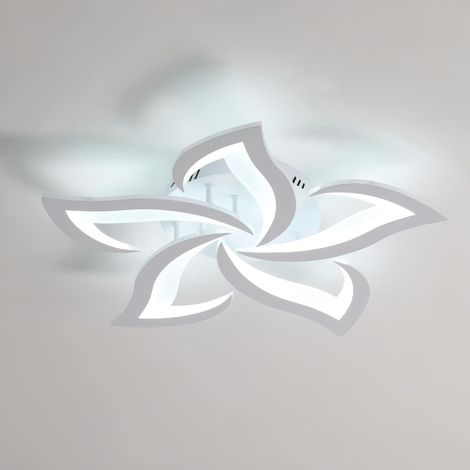 Plafonnier LED, Luminaire Plafonnier 60W 6750LM, Lampe de Plafond Moderne de Pétale pour Salon Chambre Cuisine Salle à Manger, Blanc Froid 6500K, Dia 60cm (1/5)