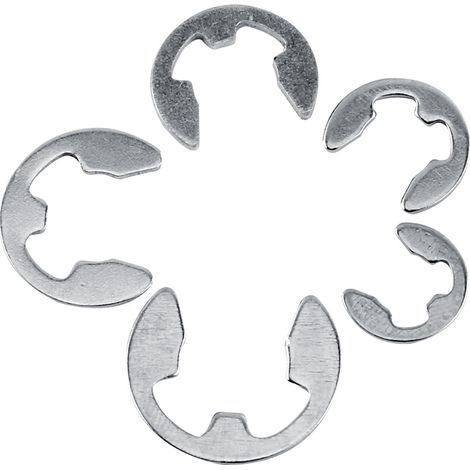 Kit 120 pièces clips d'arrêt E en inox 304, anneaux élastiques de retenue 1,5 mm à 10 mm, assortiment de circlips (1/5)