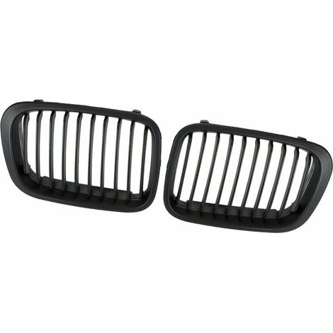 Satz mit einem Paar (2) mattschwarzen Kühlergrills für BMW E46 3er-Reihe 4-Türer 1998-2001 (1/5)