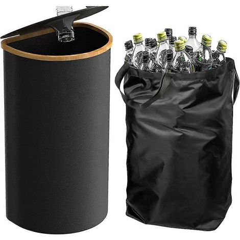 Recyclingbehälter mit 1 herausnehmbarem und wiederverwendbarem Innenbeutel