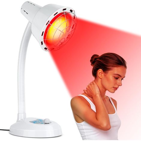 Lampe Chauffante à Lumière Rouge de 275 W, Lampe Infrarouge avec Socle  Conception flexible à col de cygne à 360°, équipée d'un bouton de réglage en continu permettant d'ajuster la température (1/5)