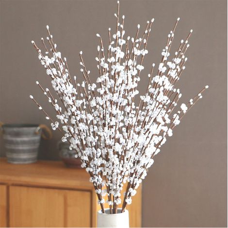 Un lot de 10 fleurs de jasmin artificielles avec des tiges de 75 cm de long – un bouquet de fleurs artificielles pour les mariages, le bricolage, la (1/5)