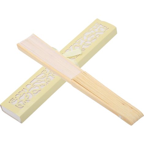 Luxuriöser, faltbarer Seidenfächer, lasergeschnittene Geschenkbox, Gastgeschenke, Hochzeit Nr. 1 (1/5)