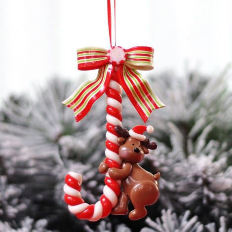 Stück Zuckerstange aus Kunststoff, Weihnachts-Zuckerstange, Hängedekoration, Ornamente, Anhänger -c (1/5)