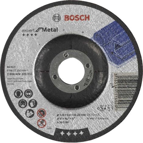 Disco Bosch para cortar acero Ø125 - espesor 2,5 mm