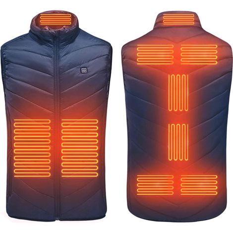 Bseical Gilet Chauffant Pour Homme Femme,doudoune chauffante sans manche femme homme,Hiver Lavable Chauds Gilet Chauffé avec 9 Zones,Usb Rechargeables Veste Chauffante Avec 3 Températures Réglables (1/5)