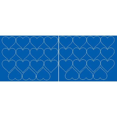 Autocollants en forme de cœur pour la Saint-Valentin, 6 cm, autocollant seduszko, 30 pièces, bleu brillant.