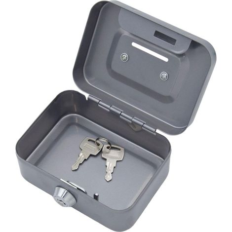 Avec Clé - Mini boîte de sécurité avec serrure à clé, coffre-fort banque d'argent,Coffre-fort d'argent, en métal, Portable pour les ventes quotidiennes (1/5)
