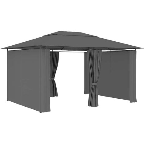 vidaXL Carpa de jardín con cortinas gris antracita 4x3 m (1/2)