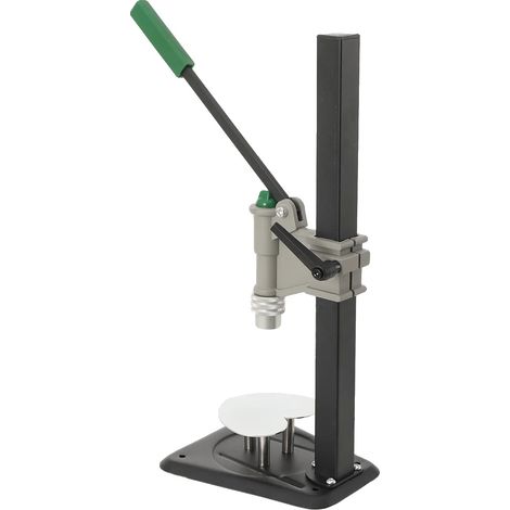 Tappatrice manuale per bottiglie, realizzata in ferro e alluminio di alta qualità, con maniglia regolabile, compatibile con diametri fino a 15 mm, facile da usare e dal design salvaspazio. (1/5)