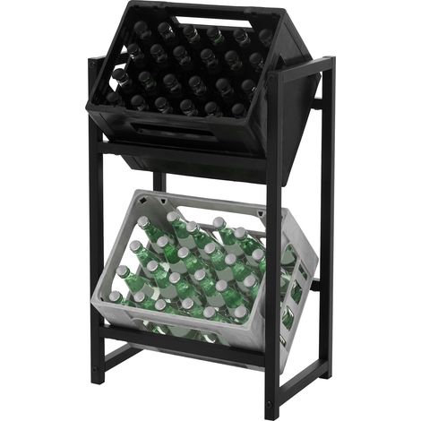 ML-Design Estante para 2 Cajas de Bebidas de Acero Antracita 47 x 31 x 75,5 cm Estantería de Pie hasta 150 Kg por Balda Soporte Estable y Robusto Botellero de Cervezas para Bodega Bar Salon Sótano (1/5)